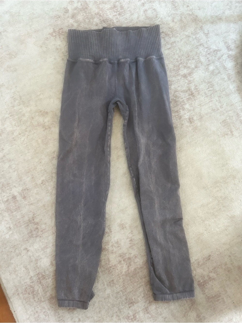FP Movement by Free People Women’s  Gray Ribbed High-Waist Leggings size Medium